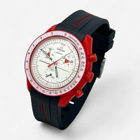 Bracelet MoonSwatch en Caoutchouc (une bande) Mars: Noir Rouge