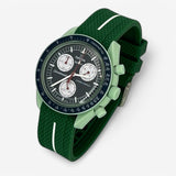 Bracelet MoonSwatch en Caoutchouc Premium une bande Earth: Vert Blanc