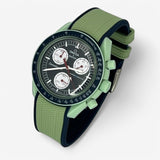 Bracelet Moonswatch Mission On Earth Caoutchouc Premium 2 couleurs: Vert Bleu Marine