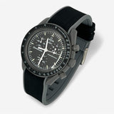 Bracelet Moonswatch Mission to Mercury Caoutchouc Premium 2 couleurs: Noir Gris