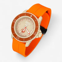 Bracelet Blancpain x Swatch en Caoutchouc à Clips Orange Noir
