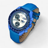 Bracelet Moonswatch Mission to the Super Blue Moonphase Autres: Cuir Nato Toile Acier Cuir uni: Bleu