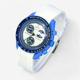 Bracelet MoonSwatch en Caoutchouc Premium Uni Blue Moon: Blanc