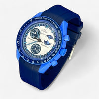 Bracelet MoonSwatch en Caoutchouc Premium Uni Blue Moon: Bleu Marine