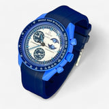 Bracelet MoonSwatch en Caoutchouc Premium Uni Blue Moon: Bleu Marine
