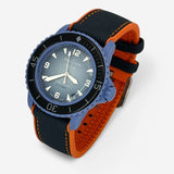Bracelet Blancpain x Swatch Mixte Caoutchouc/Nylon Atlantic: Bleu Marine Orange