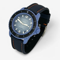 Bracelet Blancpain x Swatch en Toile de Nylon Bleu Marine Orange
