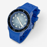 Bracelet Blancpain x Swatch en Caoutchouc à Carreaux Bleu