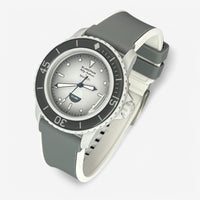 Bracelet Blancpain x Swatch en Caoutchouc 2 couleurs Gris Blanc