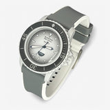 Bracelet Blancpain x Swatch en Caoutchouc 2 couleurs Gris Blanc