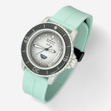 Bracelet Blancpain x Swatch en Caoutchouc à Clips Antarctic: Bleu Cyan Noir