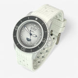 Bracelet Blancpain x Swatch en Caoutchouc à Carreaux Antarctic: Blanc