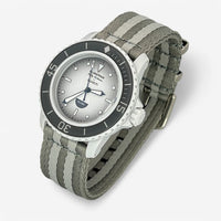 Bracelet Blancpain x Swatch Nato Lisse Argent Gris