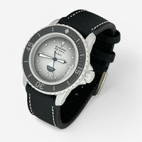 Bracelet Blancpain x Swatch Mixte Caoutchouc/Nylon Antarctic: Noir Blanc