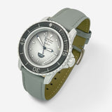 Bracelet Blancpain x Swatch en Cuir Véritable Gris