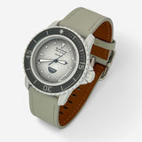 Bracelet Blancpain x Swatch Design en Cuir Véritable Gris