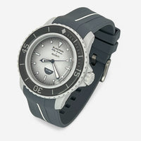 Bracelet Blancpain x Swatch en Caoutchouc 1 bande Gris Blanc