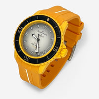 Bracelet Blancpain x Swatch en Caoutchouc 1 bande Pacific: Jaune Blanc