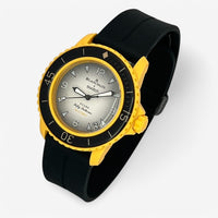 Bracelet Blancpain x Swatch en Caoutchouc à Clips Pacific: Noir Noir