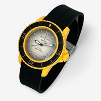 Bracelet Blancpain x Swatch en Caoutchouc à Clips Pacific: Noir Argent