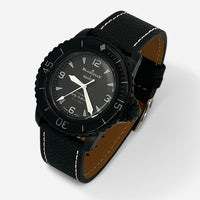 Bracelet Blancpain x Swatch en Cuir Texturé Storm: Noir Blanc