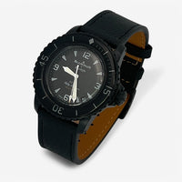 Bracelet Blancpain x Swatch en Cuir Texturé Storm: Noir + Boucle Noire