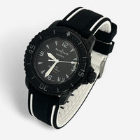 Bracelet Blancpain x Swatch en Caoutchouc 2 bandes (Copie) Noir Blanc