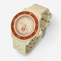 Bracelet Blancpain x Swatch en Caoutchouc à Carreaux Beige