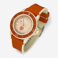 Bracelet Blancpain x Swatch en Caoutchouc 2 couleurs Orange Beige