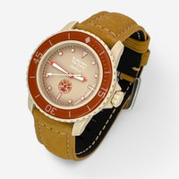 Bracelet Blancpain x Swatch en Cuir Véritable Clair Arctic: Kaki