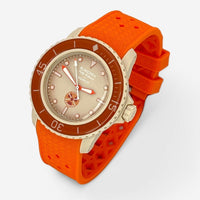 Bracelet Blancpain x Swatch en Caoutchouc à Carreaux Orange