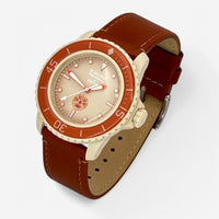 Bracelet Blancpain x Swatch en Cuir Véritable Marron