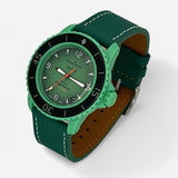 Bracelet Blancpain x Swatch en Cuir Texturé Indian: Vert Blanc