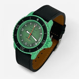 Bracelet Blancpain x Swatch en Cuir Texturé Indian: Noir