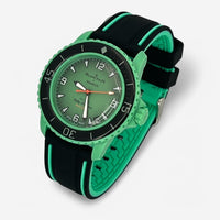 Bracelet Blancpain x Swatch en Caoutchouc 2 bandes (Copie) Noir Vert