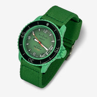 Bracelet Blancpain x Swatch Nato Tressé Indian: Vert