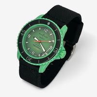 Bracelet Blancpain x Swatch Nato Tressé Indian: Noir