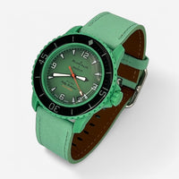 Bracelet Blancpain x Swatch Design en Cuir Véritable Indian: Vert