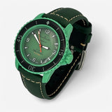 Bracelet Blancpain x Swatch en Cuir Véritable Clair Indian: Vert