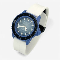 Bracelet Blancpain x Swatch en Caoutchouc à Clips Atlantic: Blanc Noir
