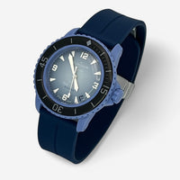 Bracelet Blancpain x Swatch en Caoutchouc à Clips Bleu Marine Argent