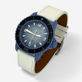 Bracelet Blancpain x Swatch en Cuir Texturé Atlantic: Blanc