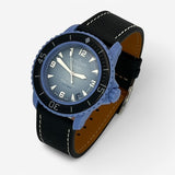 Bracelet Blancpain x Swatch en Cuir Texturé Atlantic: Noir Blanc