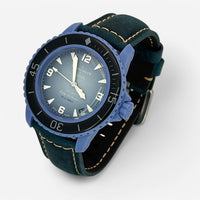 Bracelet Blancpain x Swatch en Cuir Véritable Clair Atlantic: Bleu