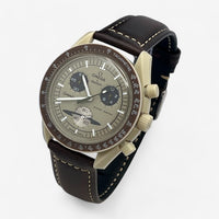 Bracelet Moonswatch Mission to Saturn Cuir Marron