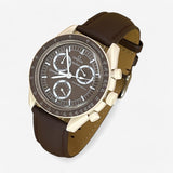 Bracelet MoonSwatch en Cuir Véritable Uni Desert: Marron Foncé