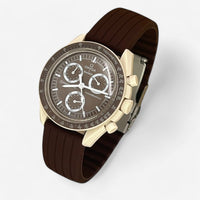 Bracelet MoonSwatch en Caoutchouc Nervuré Desert: Marron