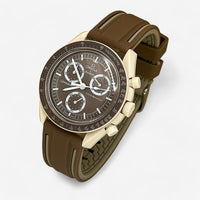 Bracelet MoonSwatch en Caoutchouc (2 bandes) Desert: Marron Blanc