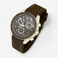 Bracelet Moonswatch Mission On Earth: Desert Caoutchouc Premium : Marron Blanc