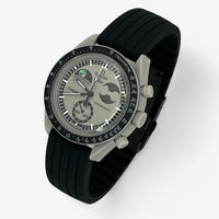 Bracelet MoonSwatch en Caoutchouc Nervuré Earthphase: Noir Noir